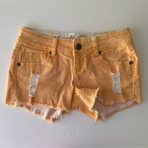 Vanilla Star Shorts Low Rise Cut off Orange‎ Size 1 Distressed